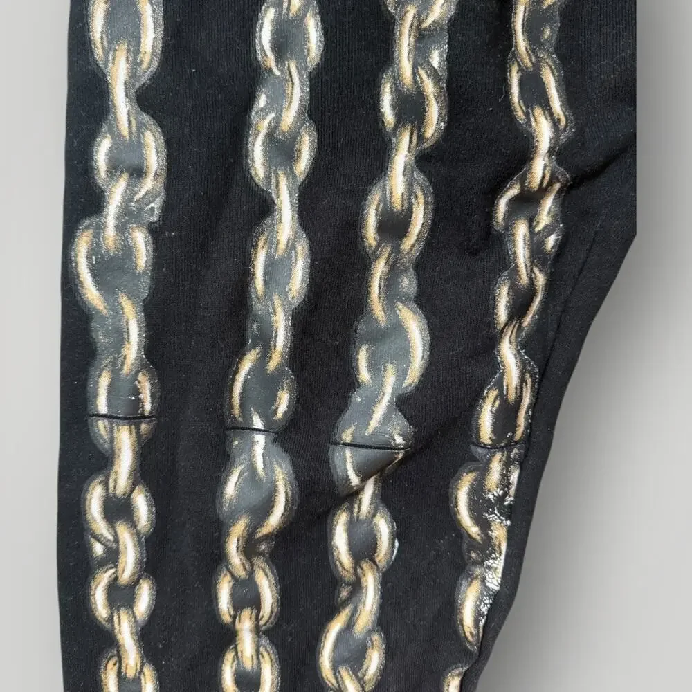 Market Black And Multicoloured Print Straight Sweatpants Size XL